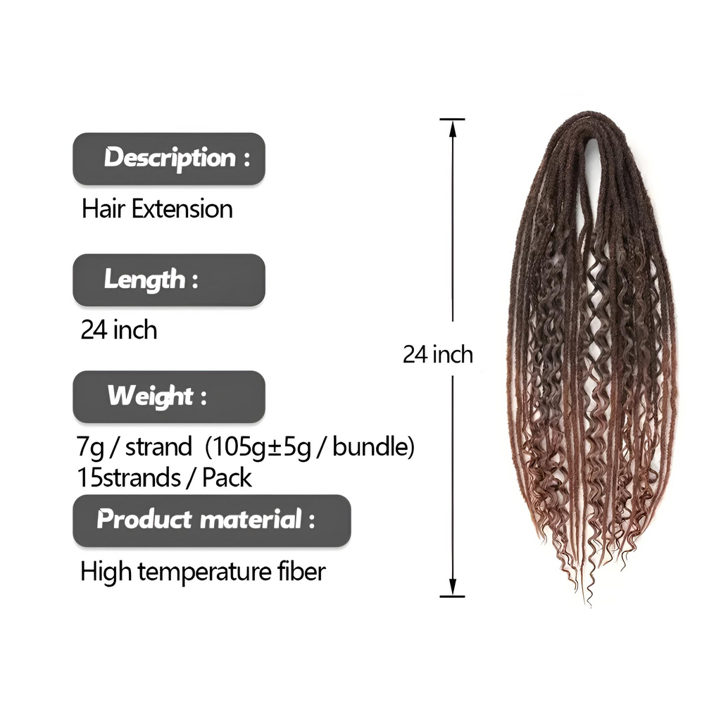 Boho Dreadlocks – Double Ended | 24 inch (60 cm)